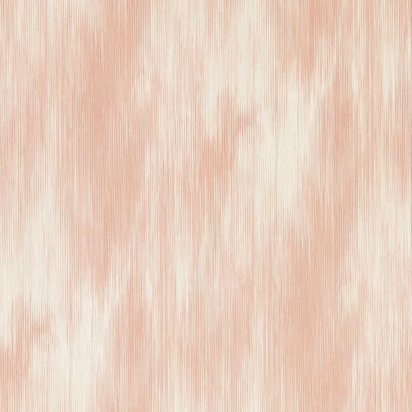 Soft blush pink wallpaper with fine vertical striations and cloudy tonal variation