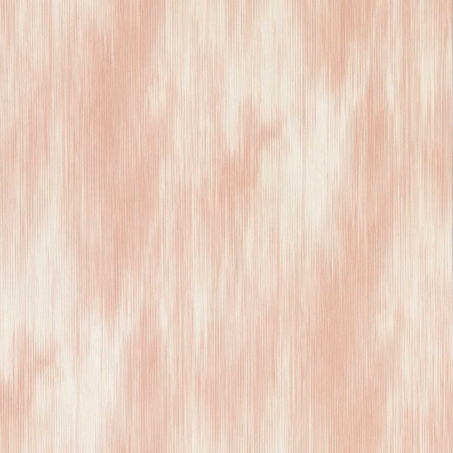 Soft blush pink wallpaper with fine vertical striations and cloudy tonal variation