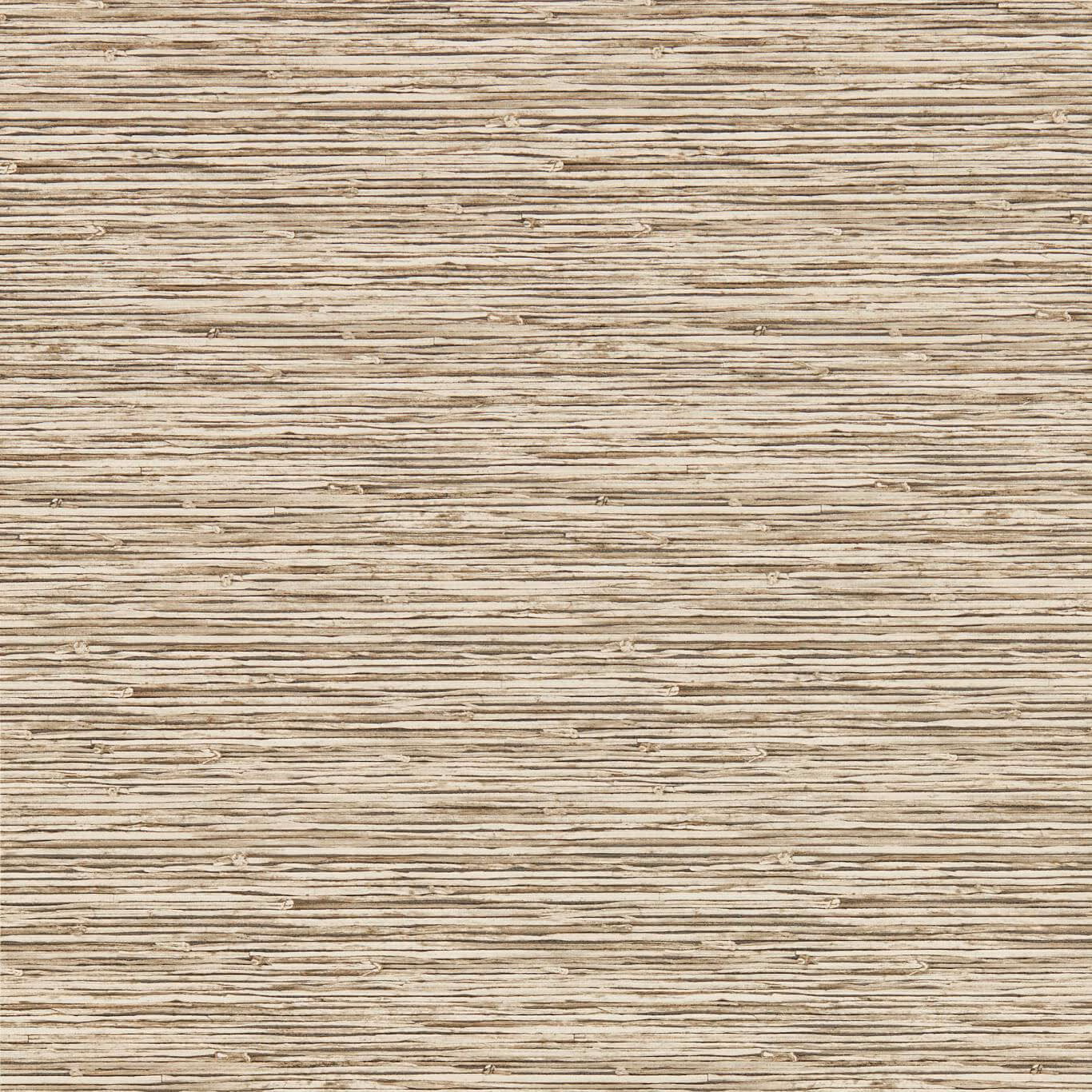 Warm taupe wallpaper with fine horizontal striations and subtle textured flecks