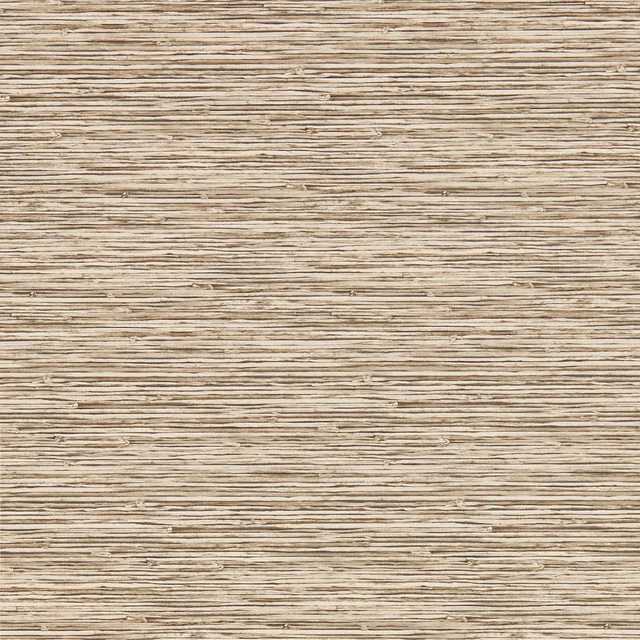 Warm taupe wallpaper with fine horizontal striations and subtle textured flecks