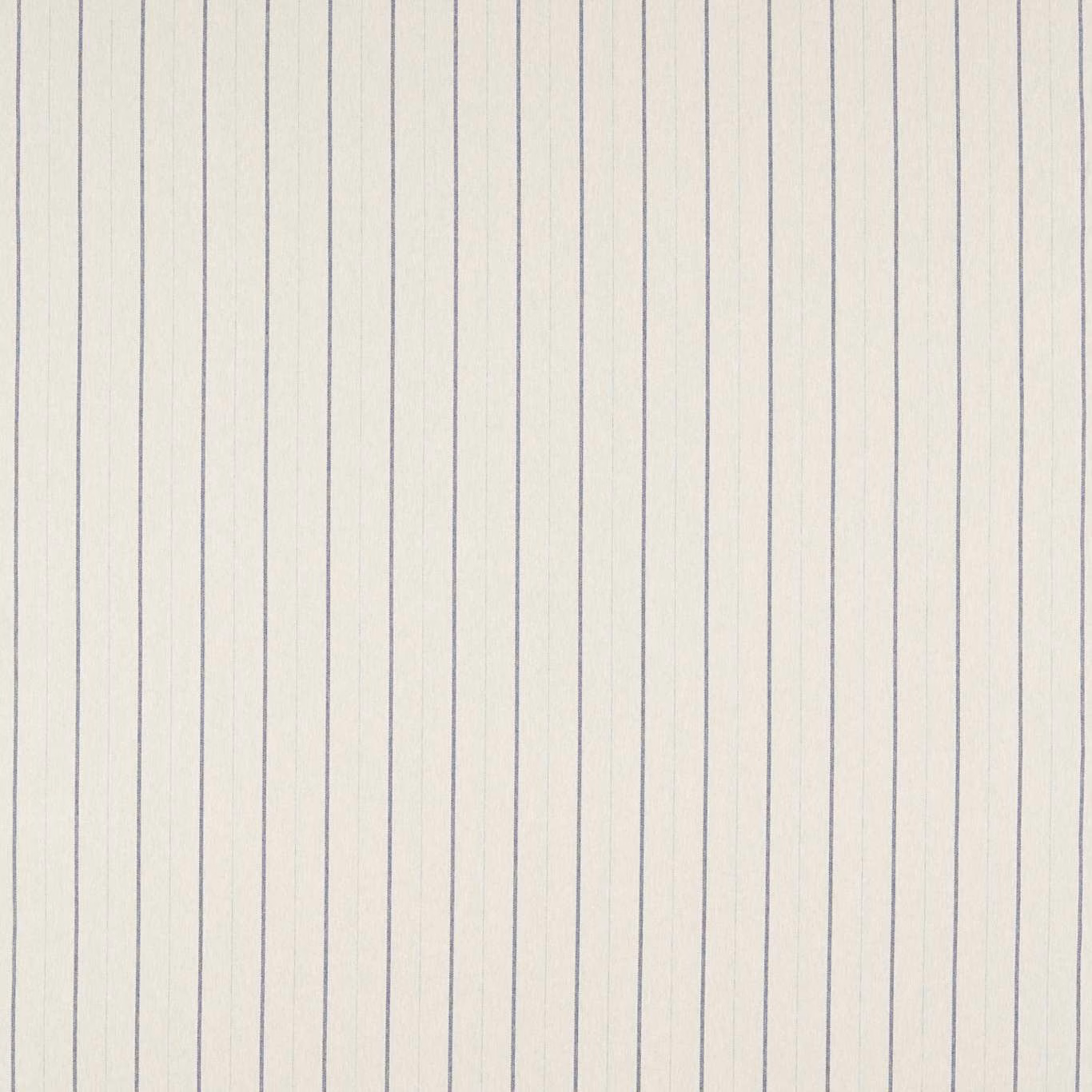 Ivory woven swatch with fine cool blue-grey vertical pinstripes and subtle texture