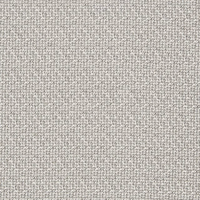 Close-up of cool silver-grey Malone fabric with fine charcoal flecked diagonal texture