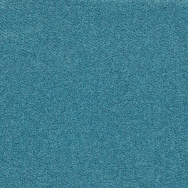 Close-up of cool teal woven fabric with fine heathered texture and blue-green depth.
