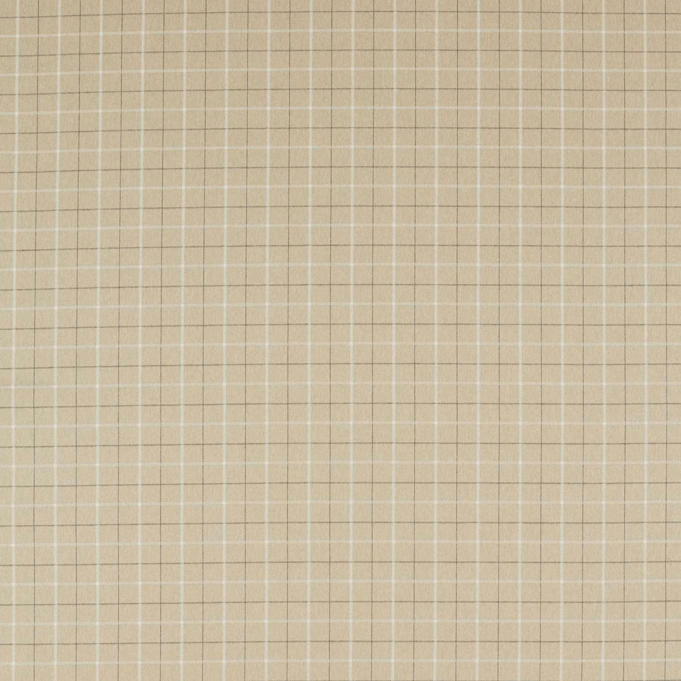 Warm flax-beige upholstery with a fine pale grid and subtle woven texture