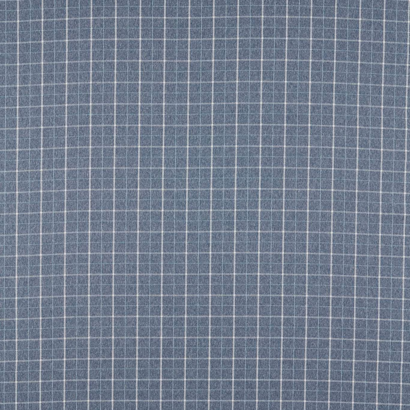 Deep slate-blue woven check with fine pale grid and subtle texture