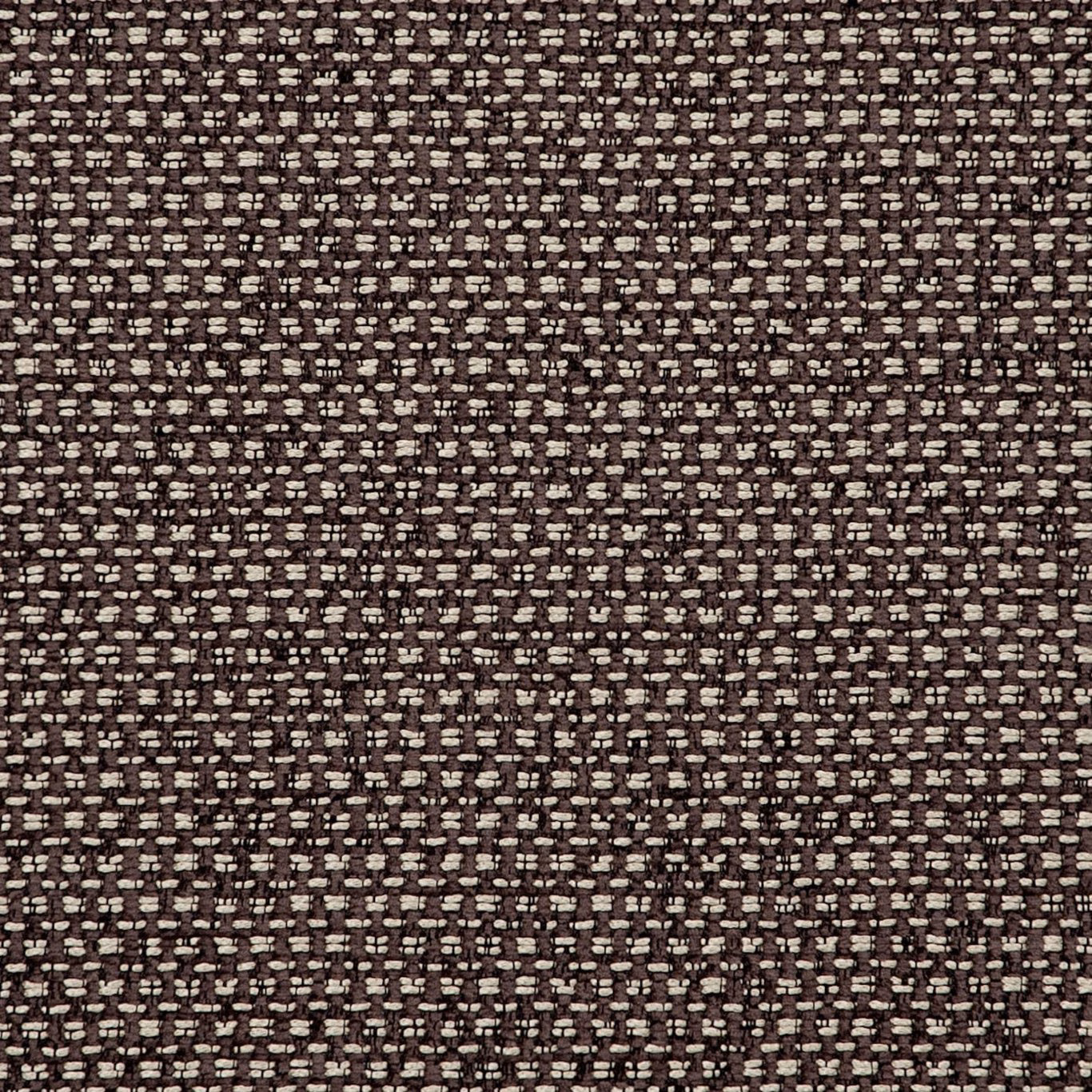 Close-up of espresso-brown upholstery weave with irregular ivory flecks and nubby texture