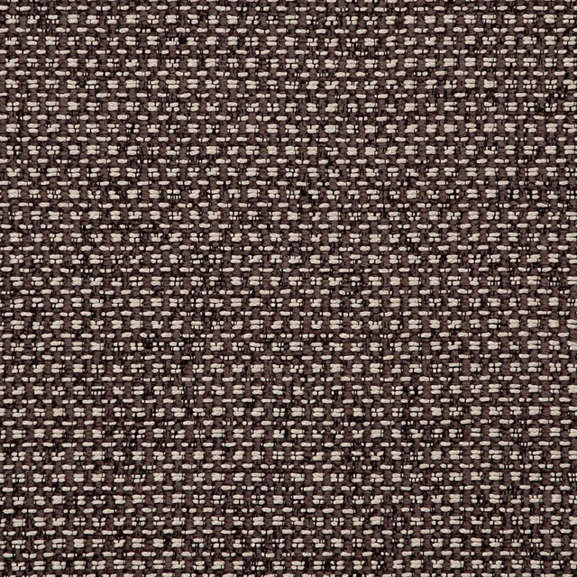 Close-up of espresso-brown upholstery weave with irregular ivory flecks and nubby texture