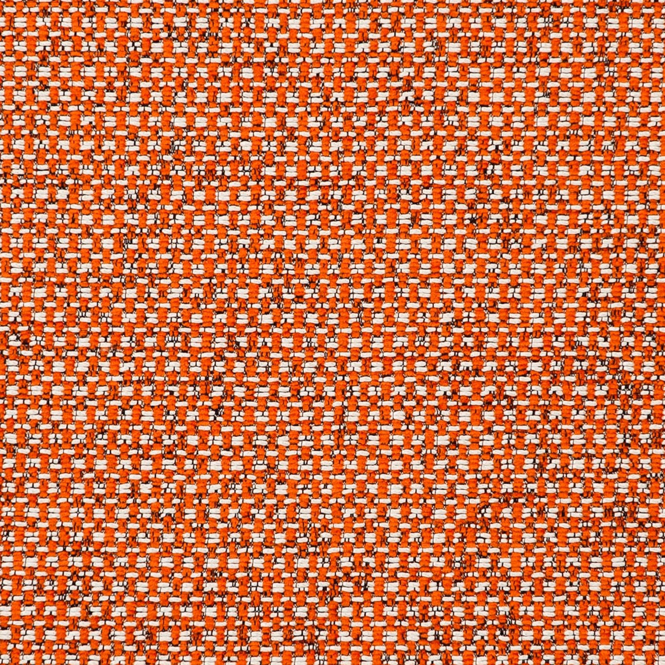 Close-up of warm spice-orange and cream flecked woven upholstery texture
