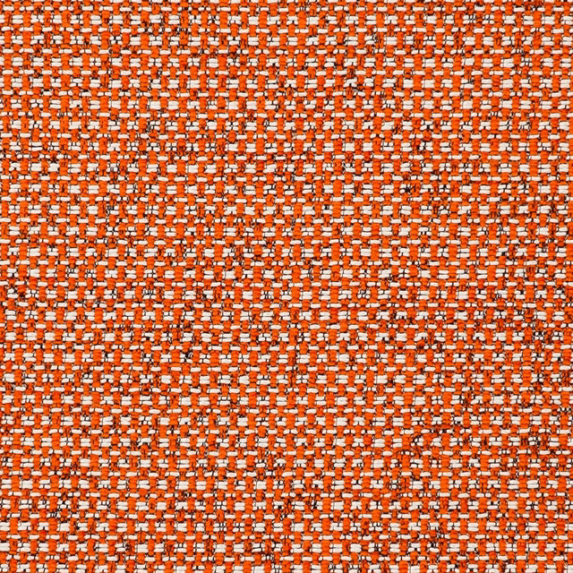 Close-up of warm spice-orange and cream flecked woven upholstery texture