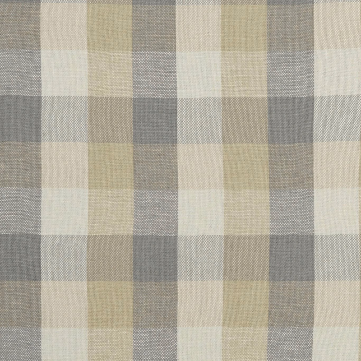 Natural woven check in cream, pale sage, beige and soft grey with textured surface