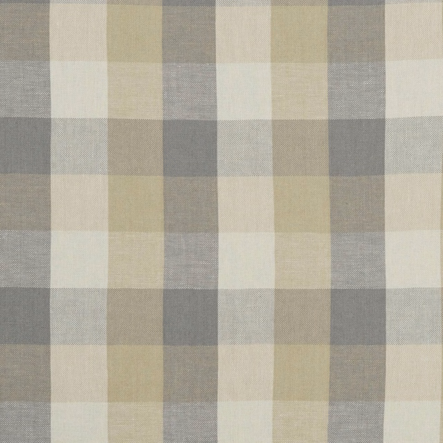 Natural woven check in cream, pale sage, beige and soft grey with textured surface