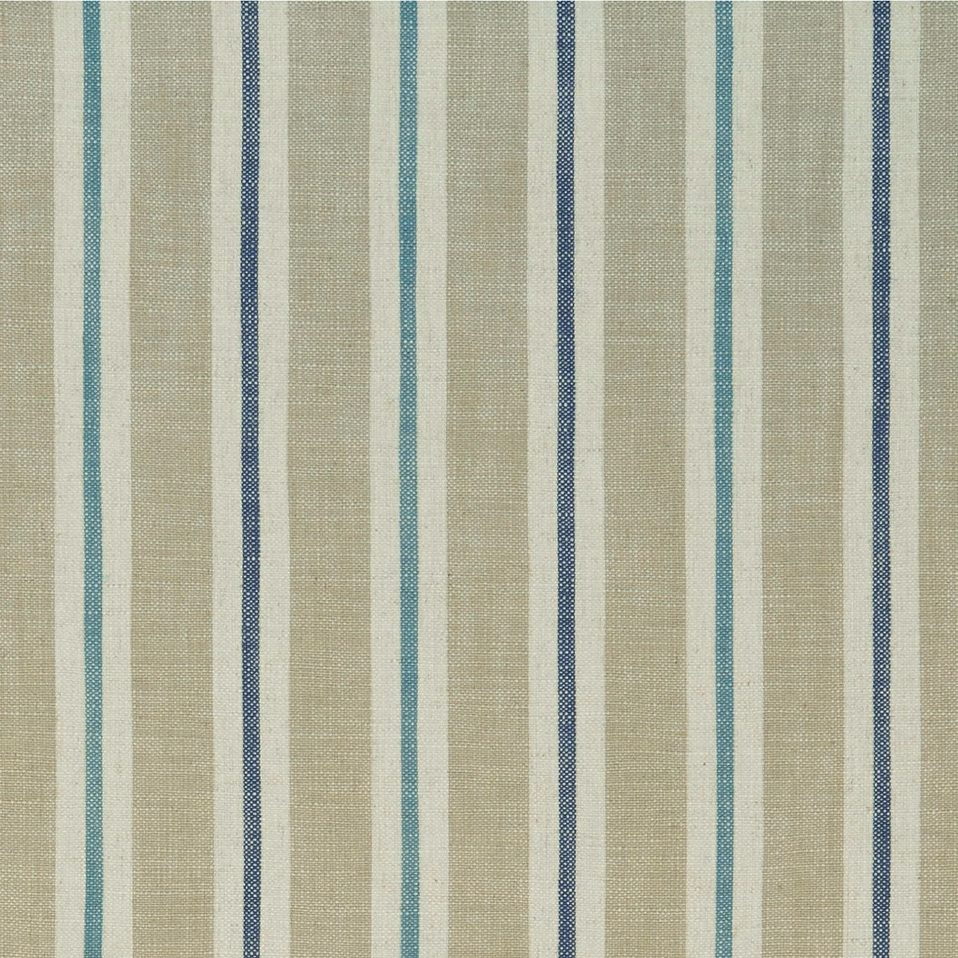 Linen-textured swatch with pale aqua and deep blue vertical stripes