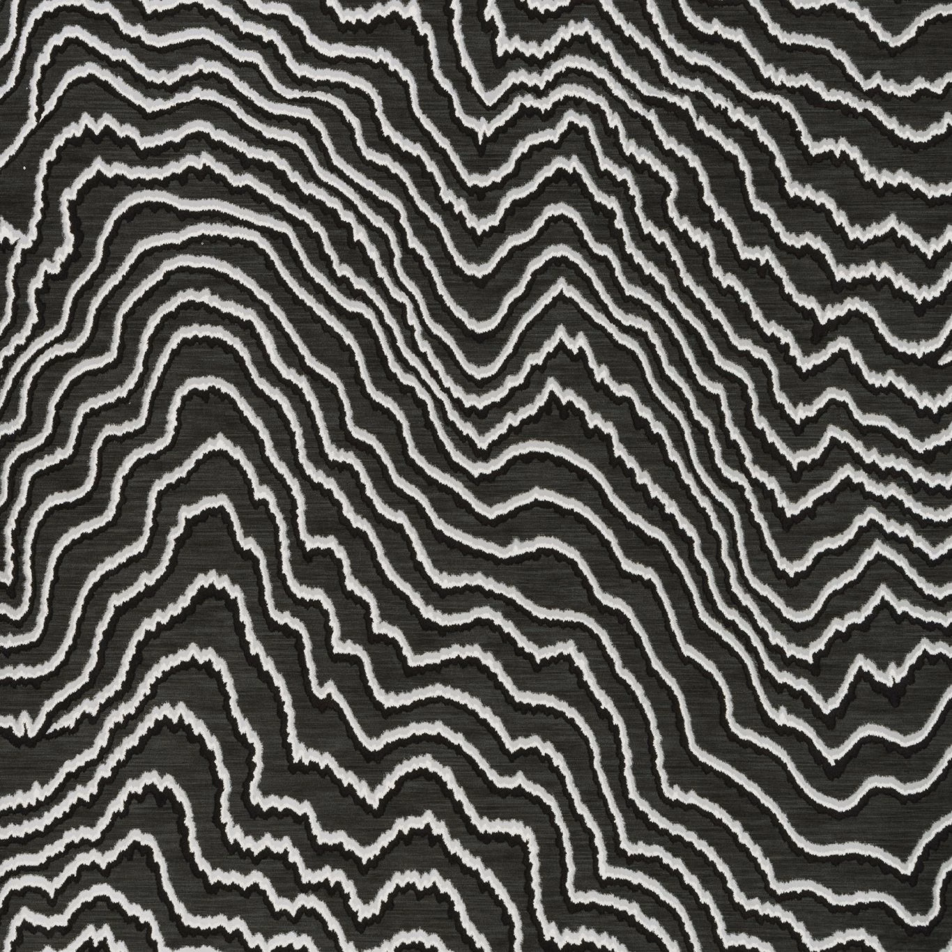 Charcoal wallpaper with irregular white contour lines and fine textured grain