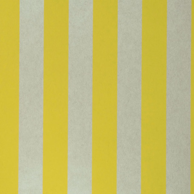 Citron yellow and pale grey vertical stripes with a softly mottled surface