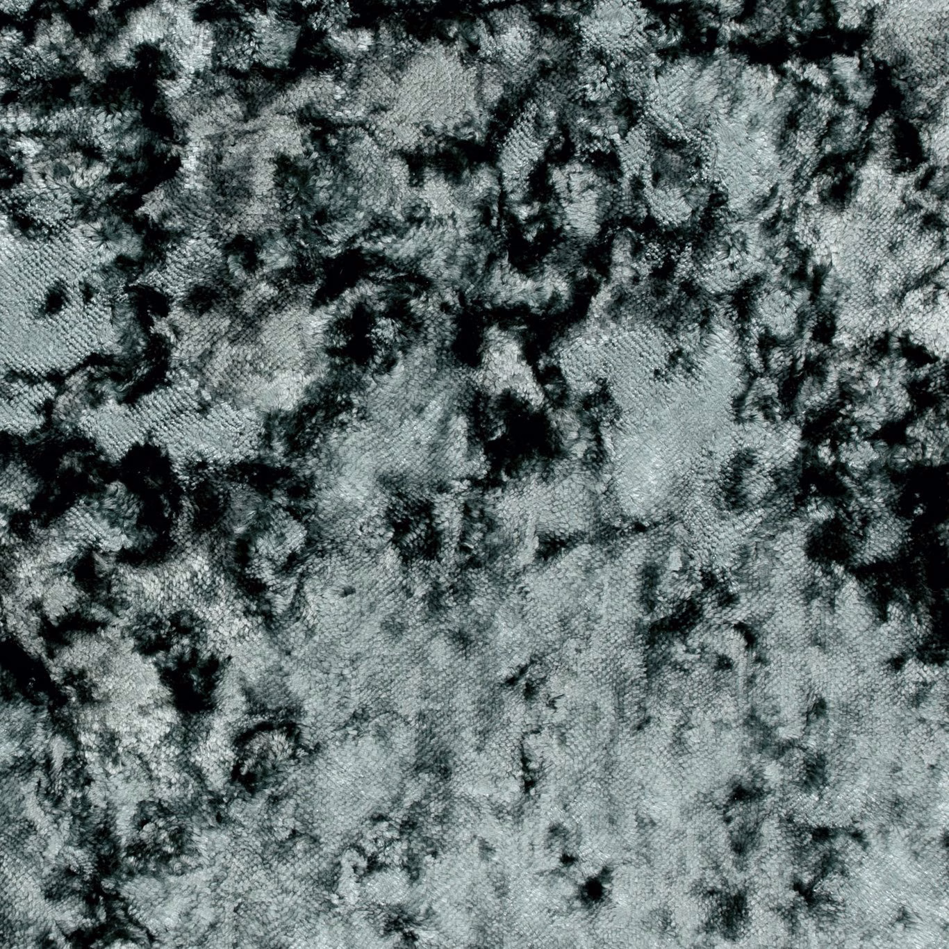 Cool sage crushed pile with charcoal-black marbling and softly raised texture