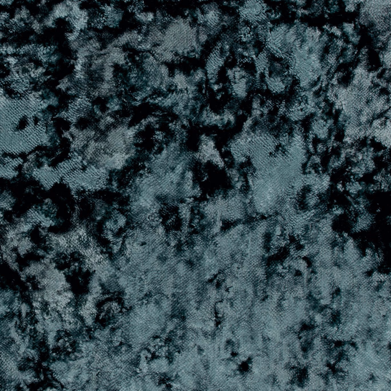 Dark teal crushed pile with black clouded mottling and soft directional highlights