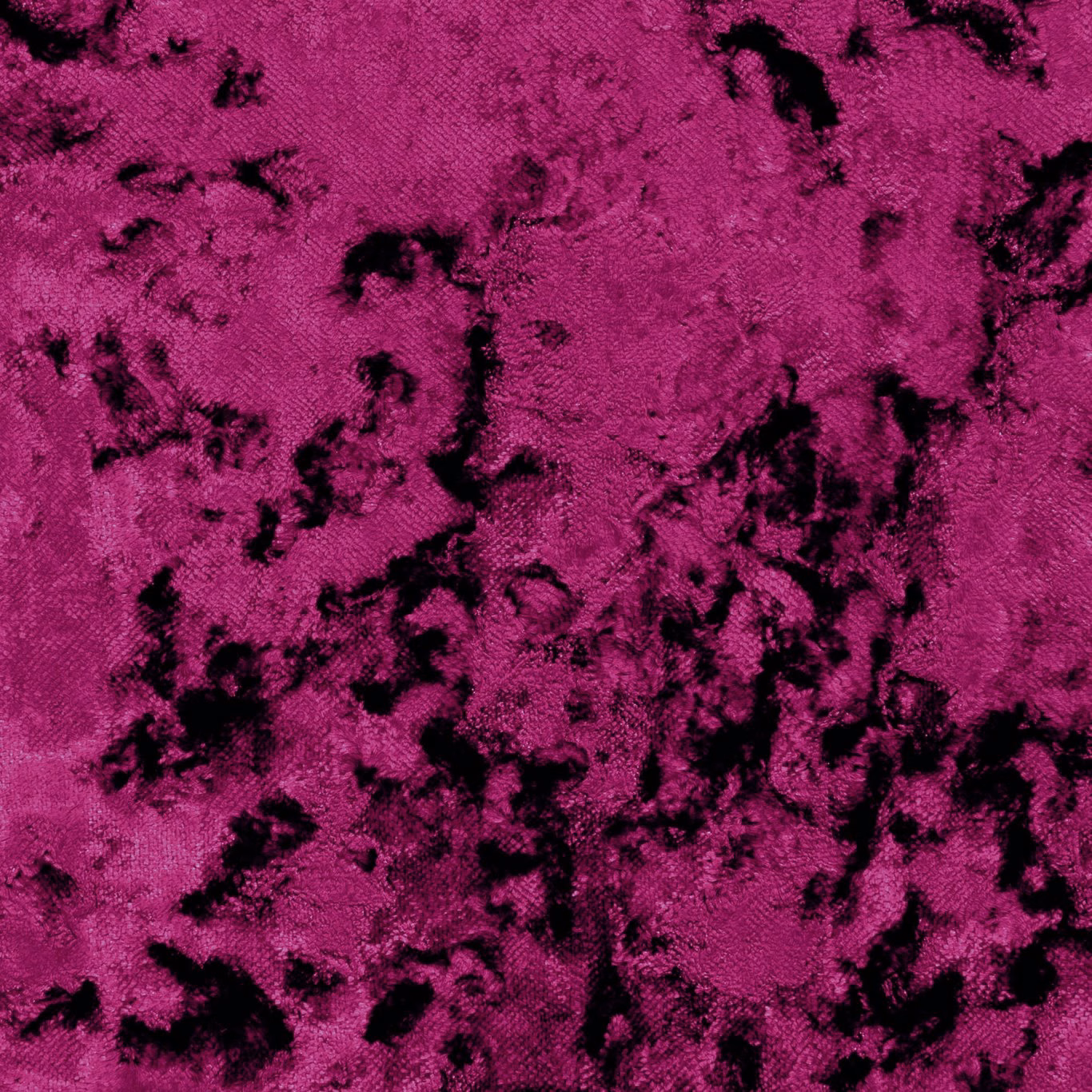 Vivid violet-magenta crushed velvet with black shadowed pile and irregular surface texture