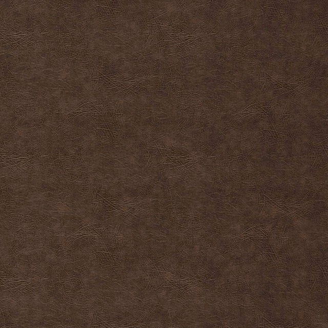 Deep teak-brown upholstery with faint irregular crosshatched tonal texture