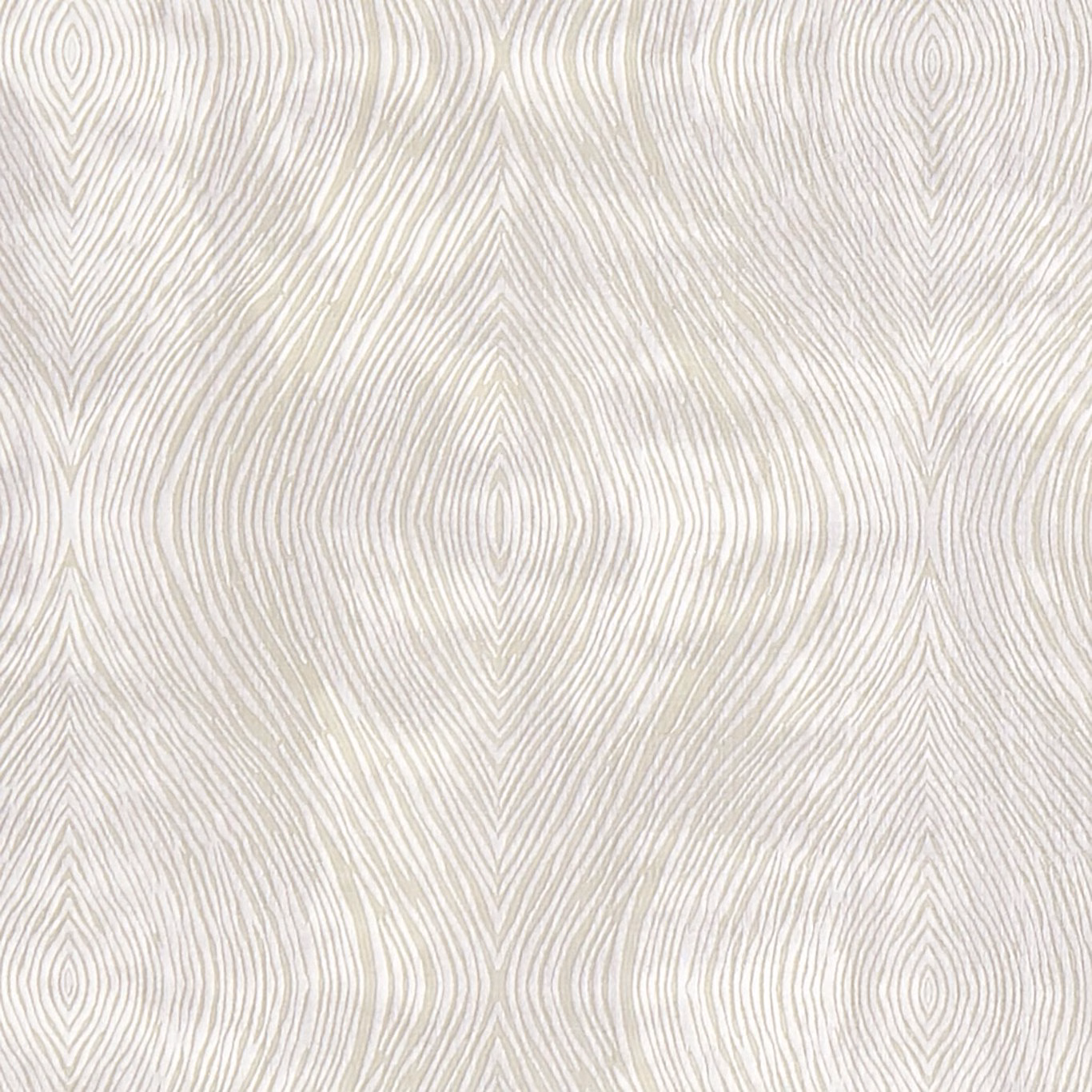 Warm ivory fabric with delicate greige contour lines in an organic mirrored pattern