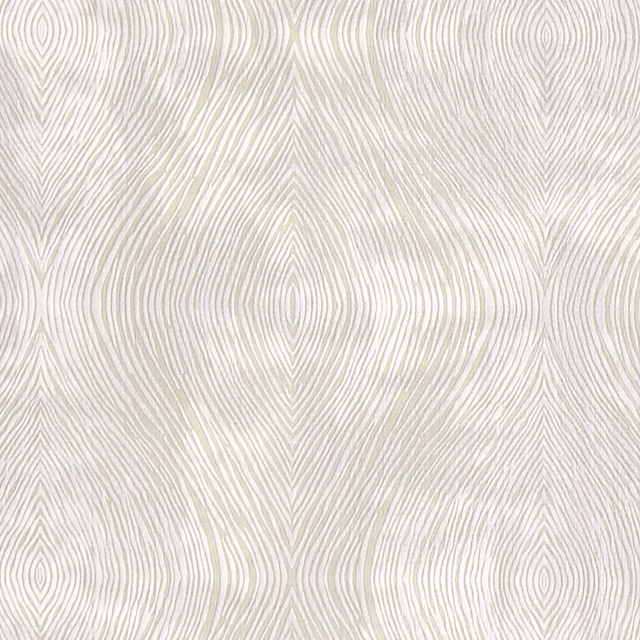 Warm ivory fabric with delicate greige contour lines in an organic mirrored pattern