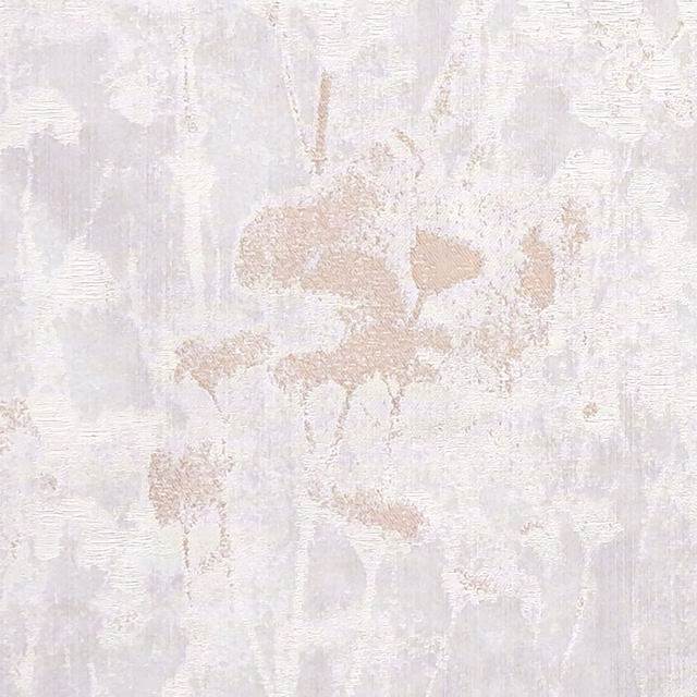 Warm ivory fabric with blush-taupe abstract marks and pale vertical striations