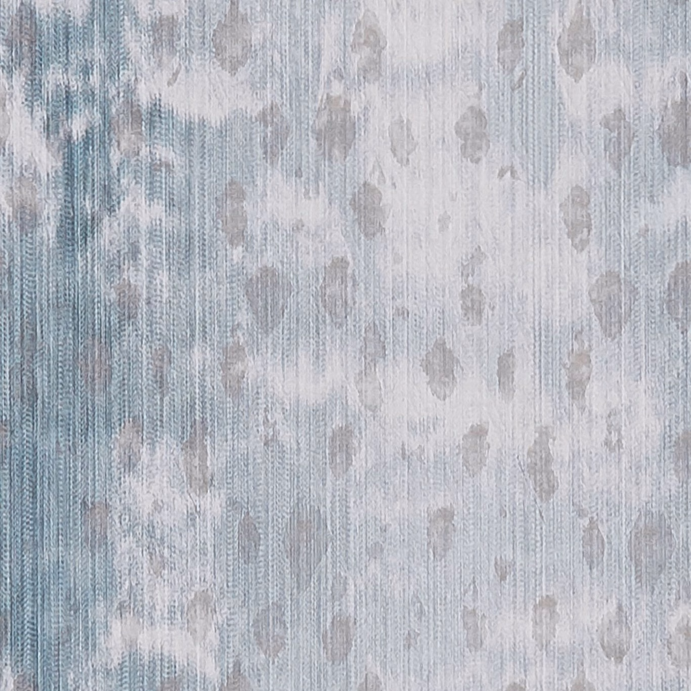 Pale denim blue-grey fabric with vertical ribbing and soft abstract grey motifs