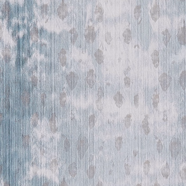 Pale denim blue-grey fabric with vertical ribbing and soft abstract grey motifs