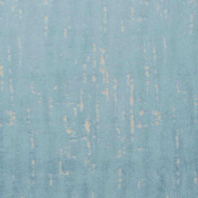 Pale aqua-blue fabric with blurred vertical striations and scattered gold-beige flecks