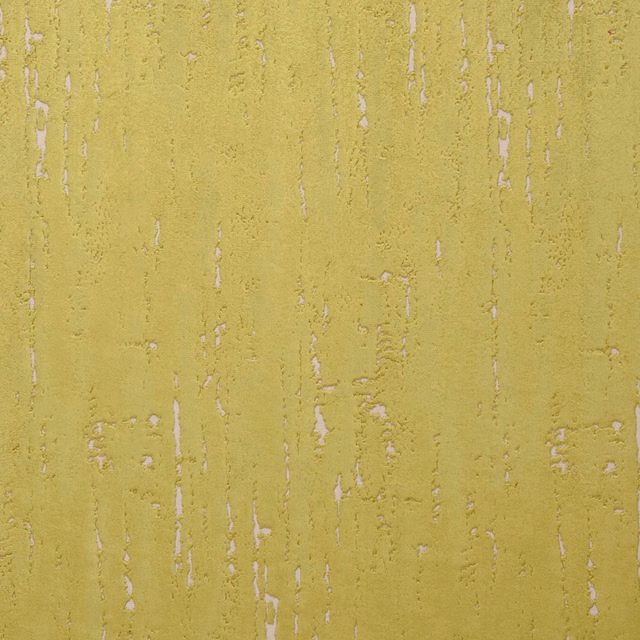 Citrus chartreuse textured fabric with distressed vertical streaks and pale lilac accents