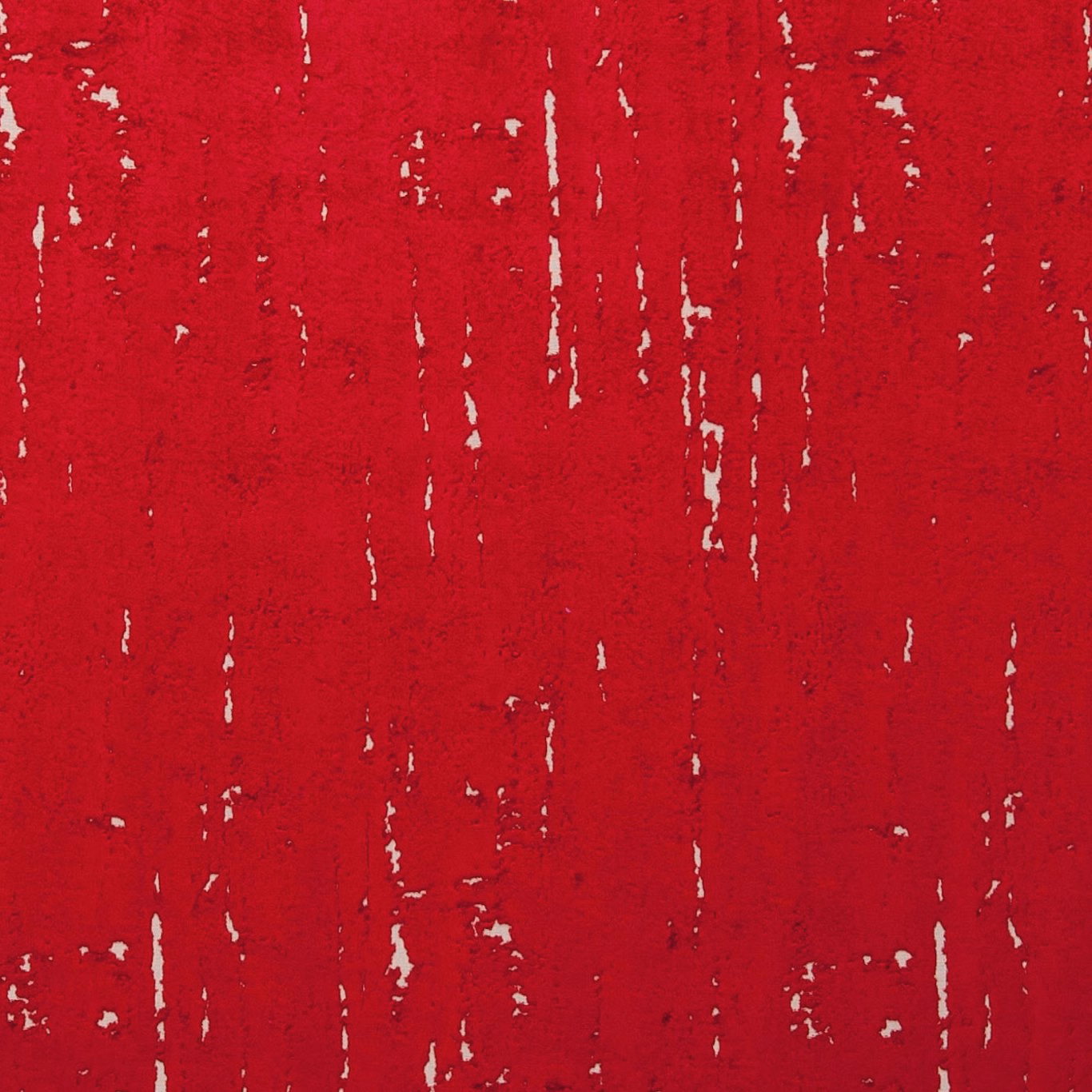 Crimson fabric with irregular pale vertical distressed streaks and a dense textured surface