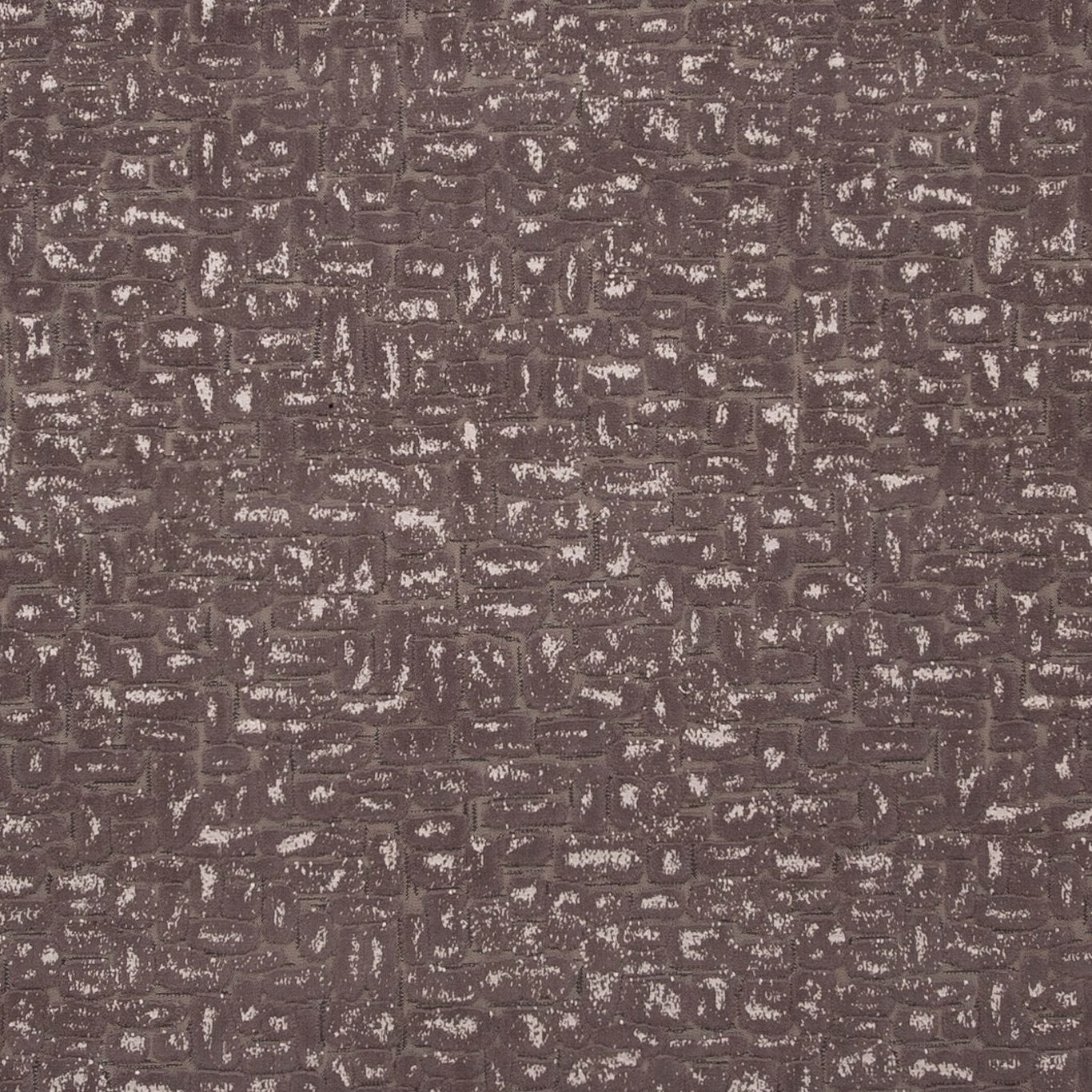 Dark espresso-brown textile with distressed brick-like blocks and pale glinting flecks