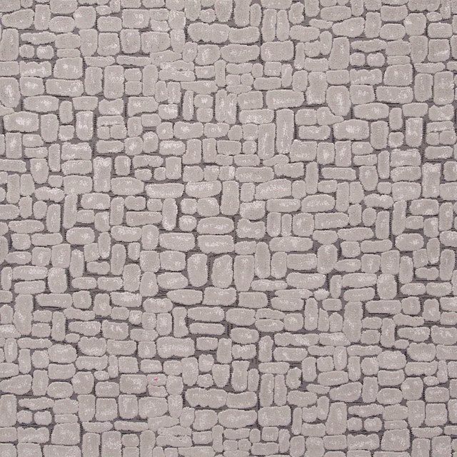 Cool steel-grey fabric with a dense small rounded-block woven texture