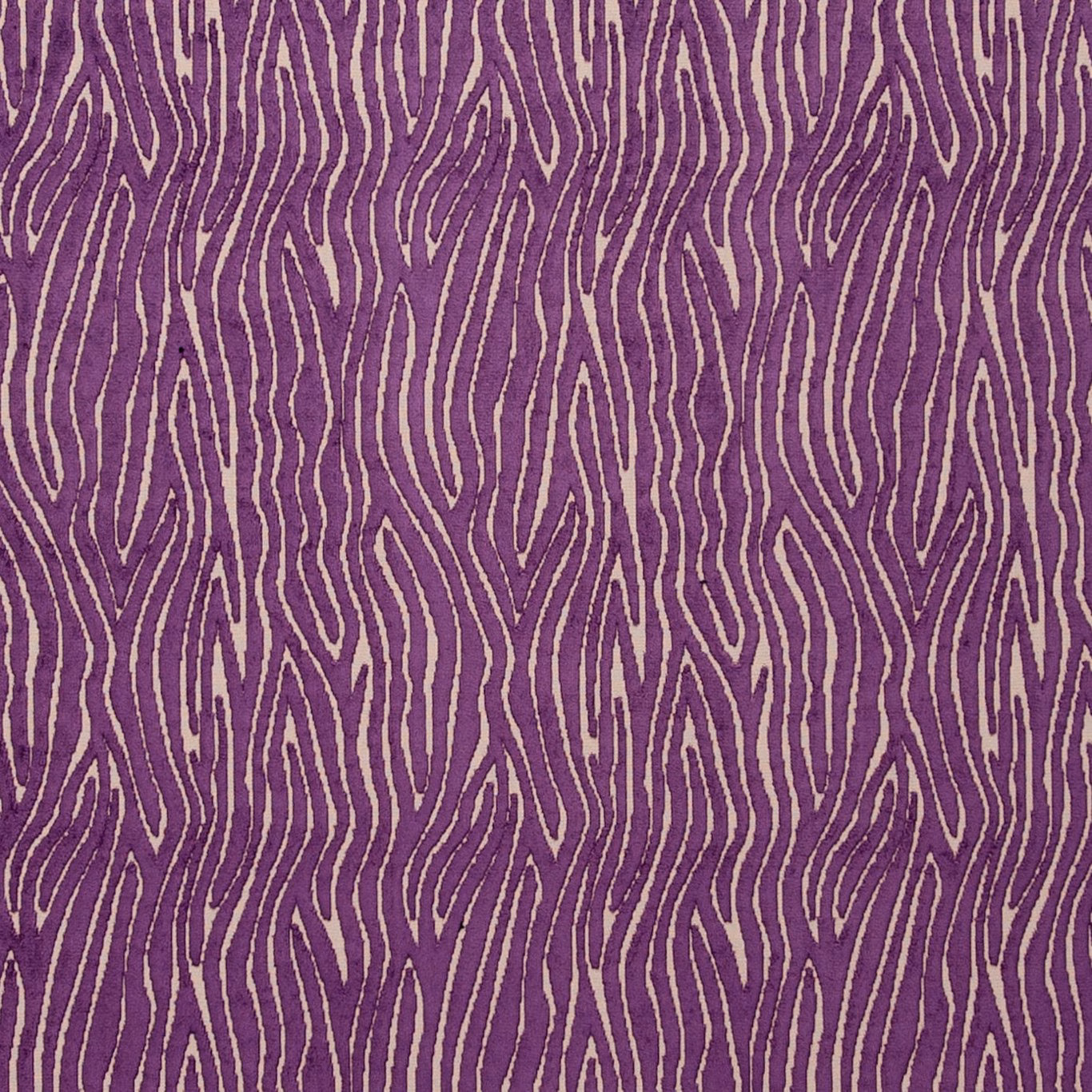 Deep damson textile with looping taupe lines and a closely woven surface