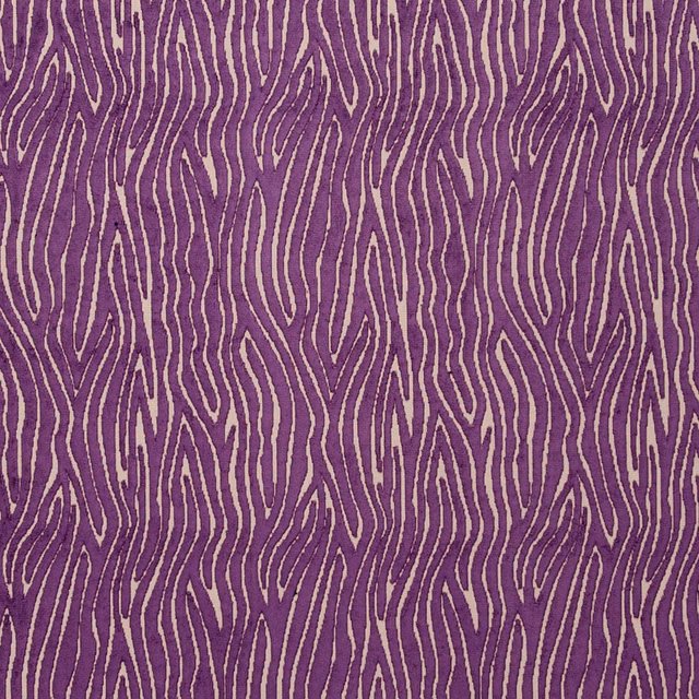 Deep damson textile with looping taupe lines and a closely woven surface