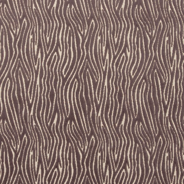 Warm taupe textile with dense espresso wavy vertical motifs and woven texture