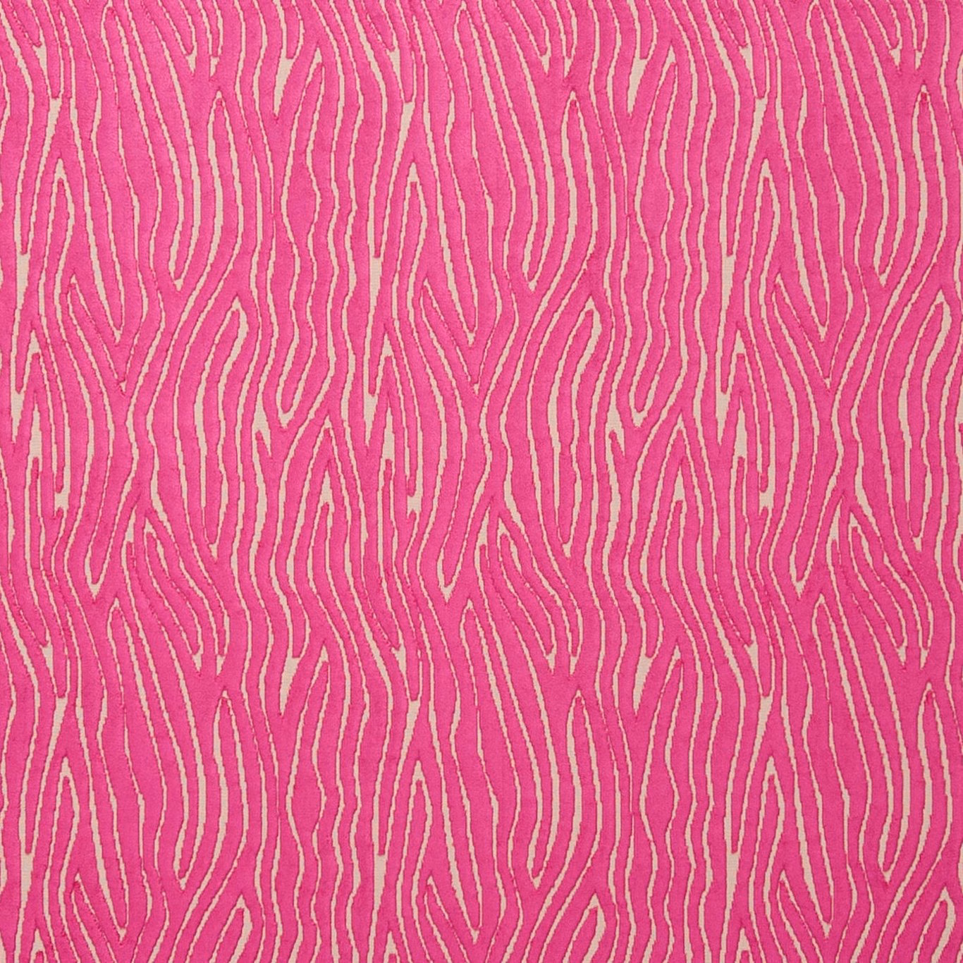 Vivid fuchsia textile with pale sinuous lines and a tactile woven surface