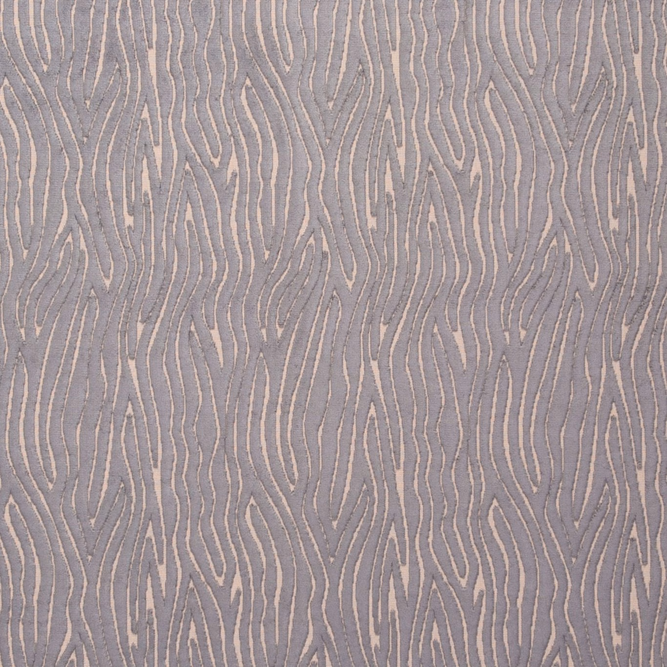 Cool steel-grey textile with raised, undulating vertical lines in pale taupe