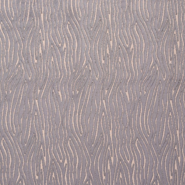 Cool steel-grey textile with raised, undulating vertical lines in pale taupe