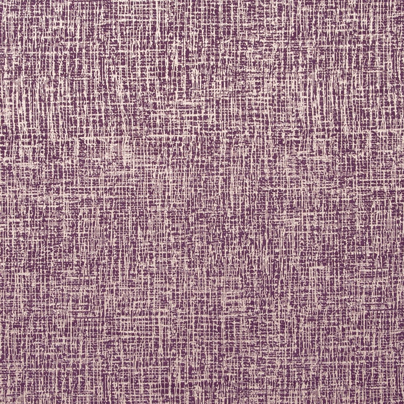 Damson-purple fabric with fine ivory threads forming a dense irregular crosshatch weave
