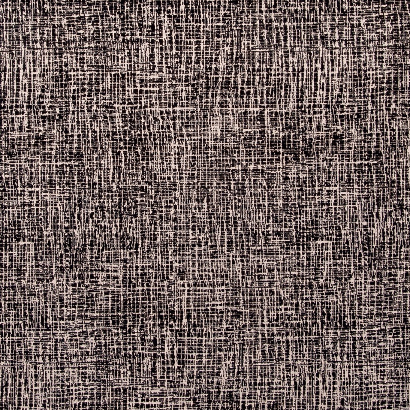 Ebony-black woven textile with fine ivory crosshatch lines and distressed texture