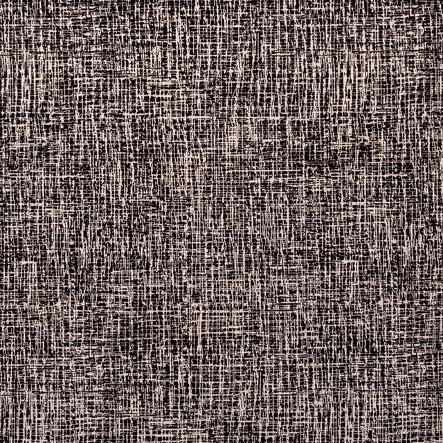 Ebony-black woven textile with fine ivory crosshatch lines and distressed texture