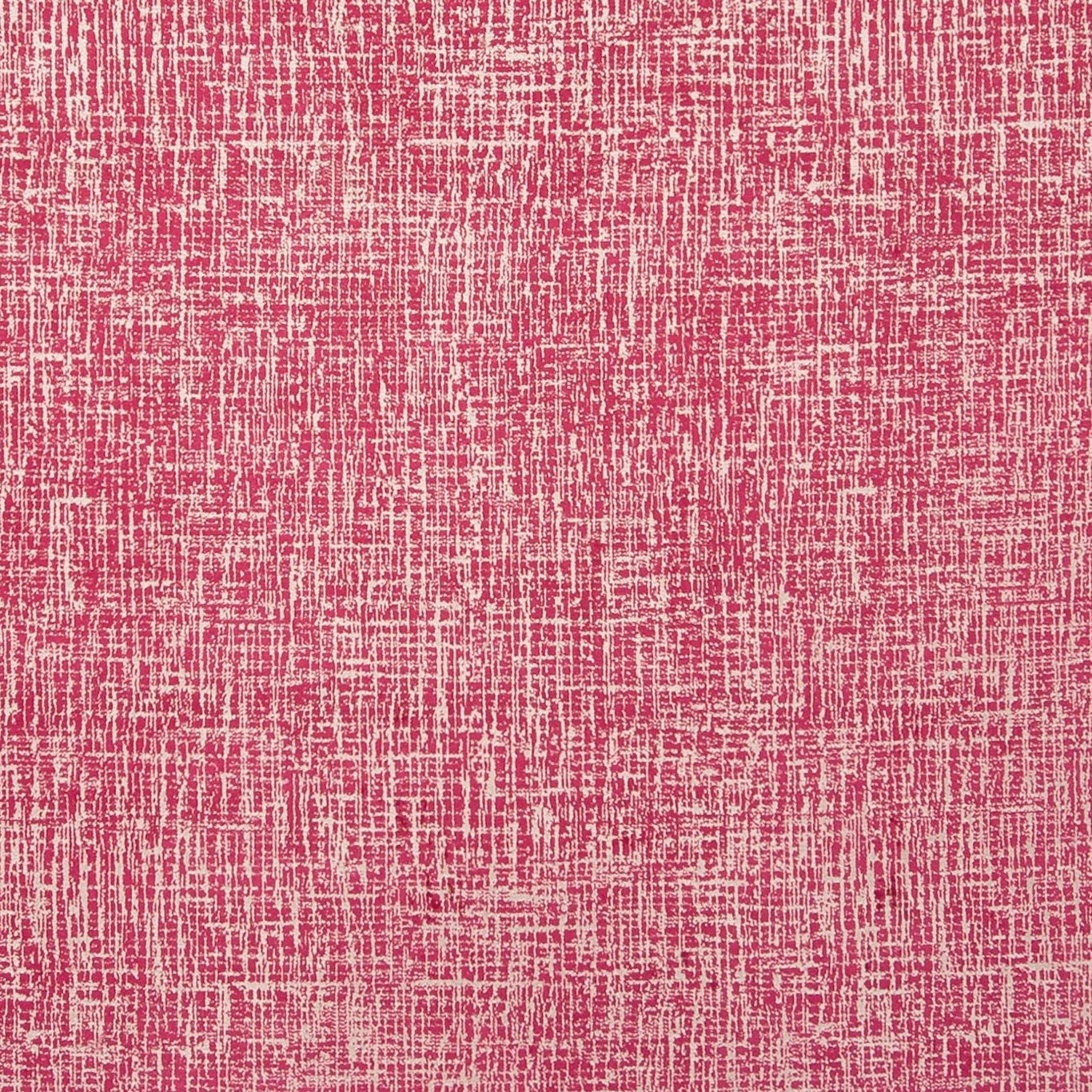 Saturated fuchsia woven fabric with irregular chalky white crosshatch texture