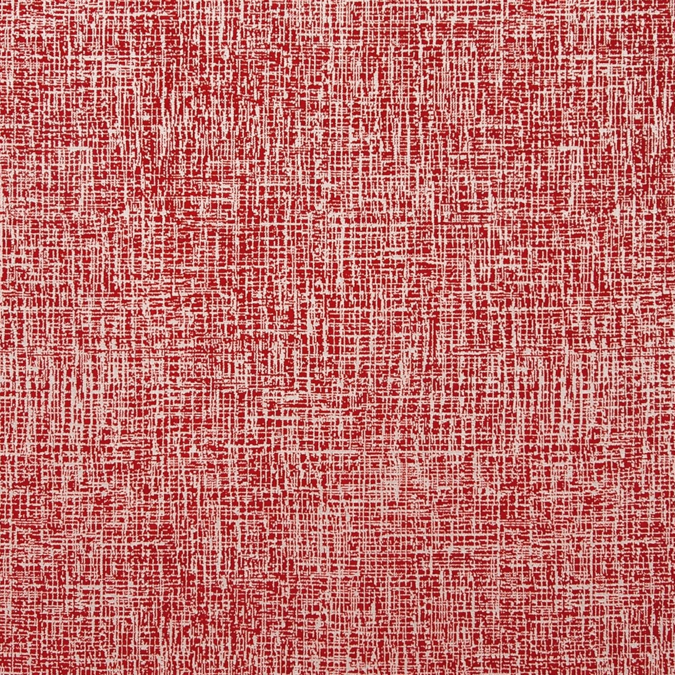 Deep crimson fabric with an irregular cream crosshatched woven texture