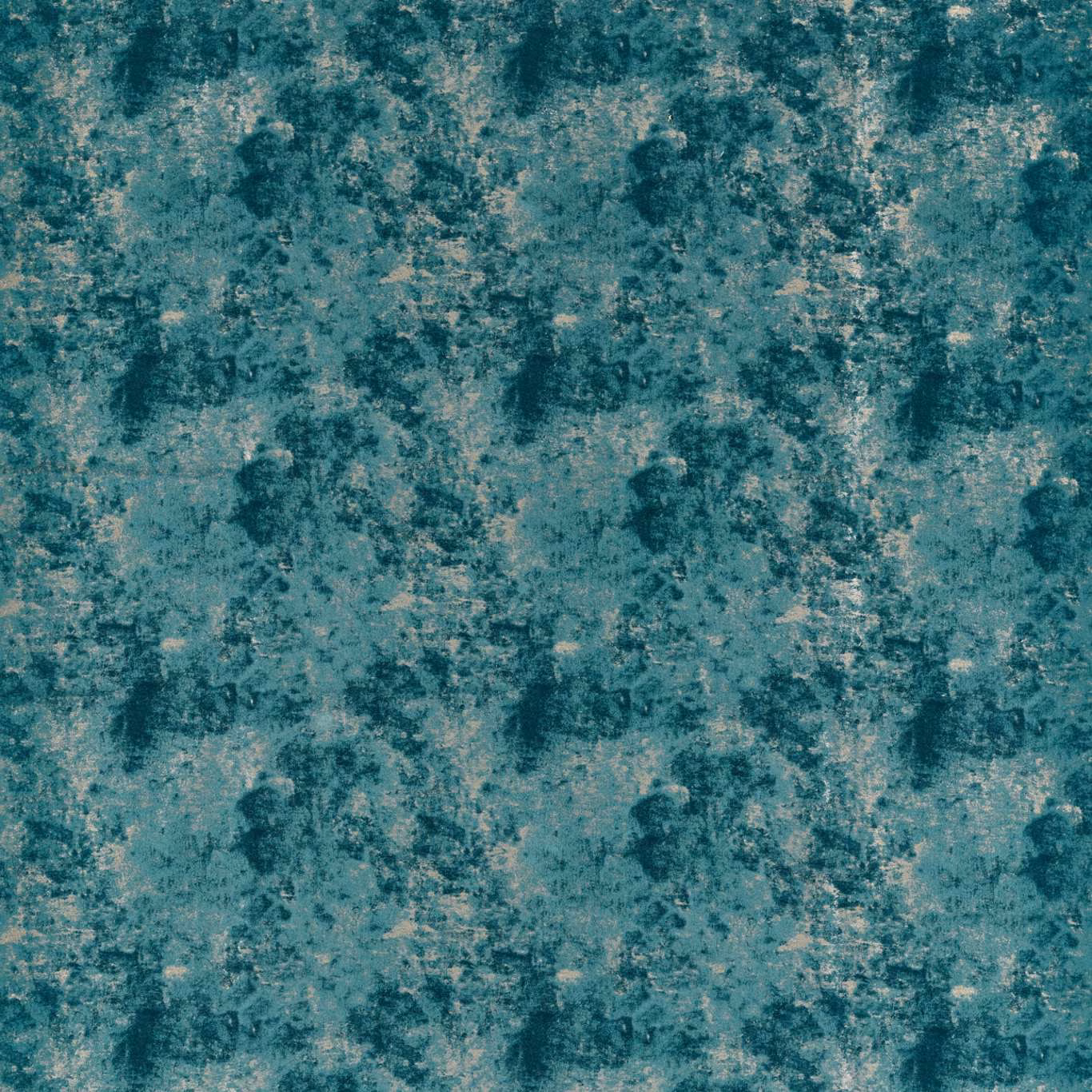 Mottled teal fabric with cloudy blue-green forms and pale mineral flecks