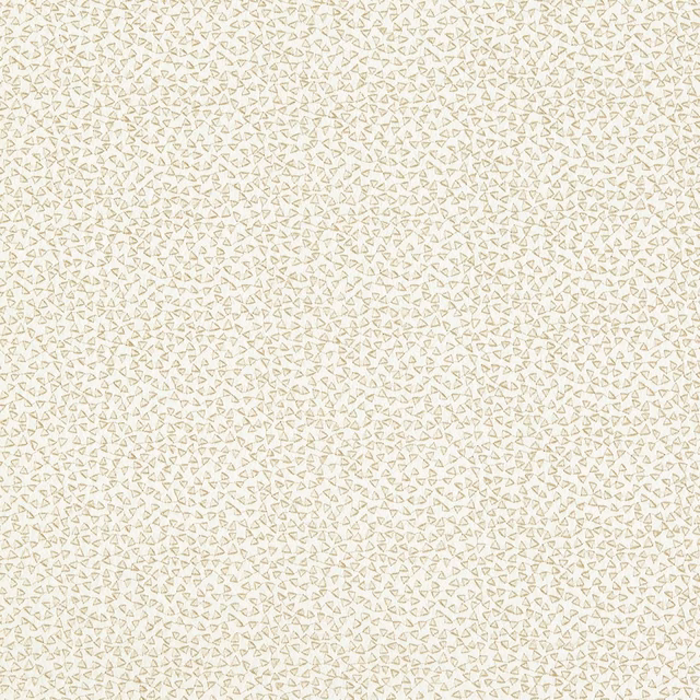 Warm ivory fabric with tiny pale taupe triangular geometric motifs and a softly textured surface