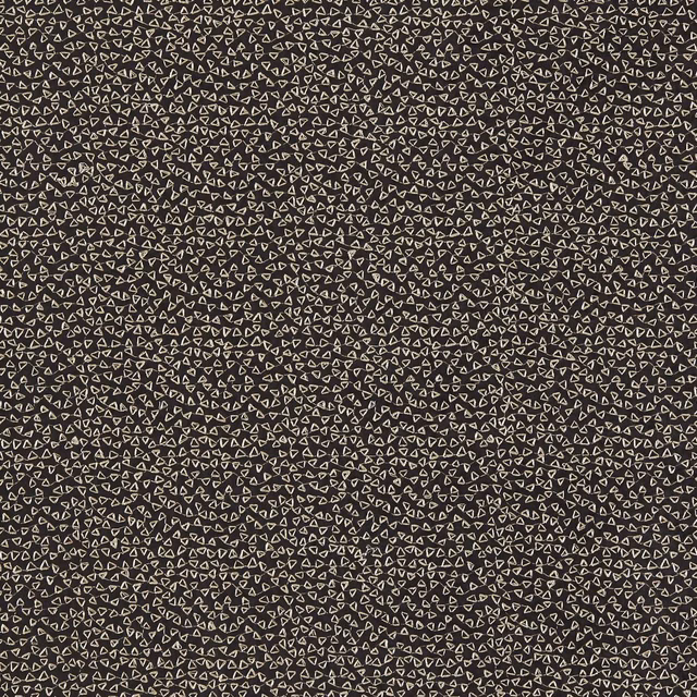 Charcoal-black fabric with dense ivory triangular geometric flecks and a softly textured weave