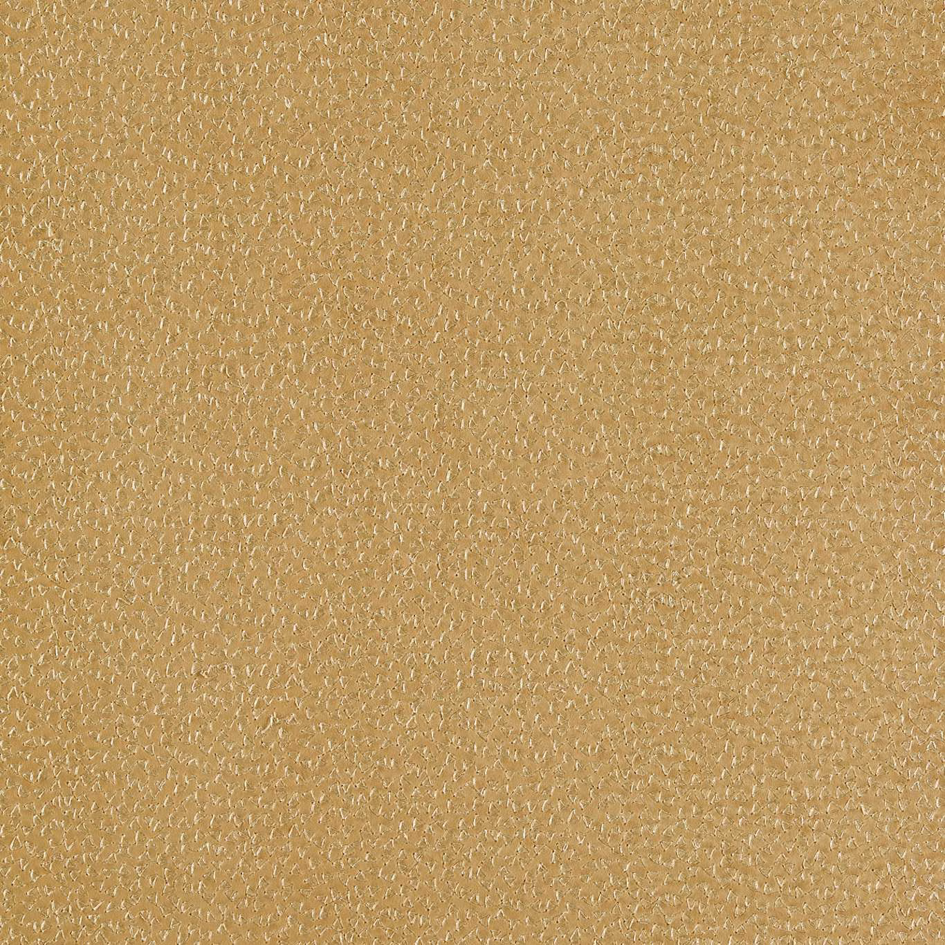 Muted ochre textile with fine pale looping motifs and a softly textured weave