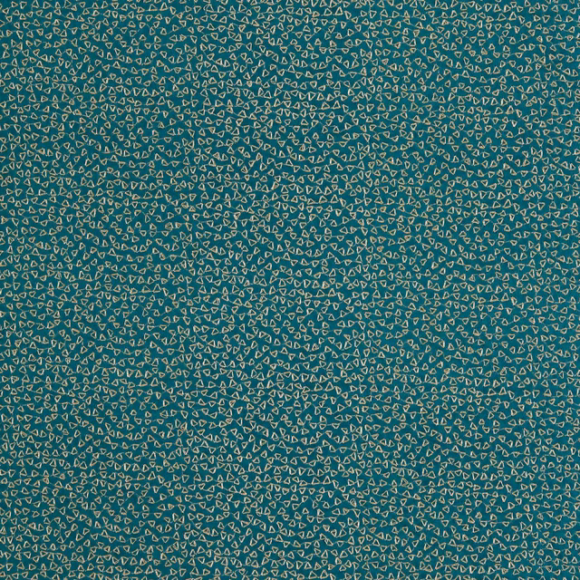 Deep teal fabric with dense tiny pale outlined motifs and a subtly textured surface