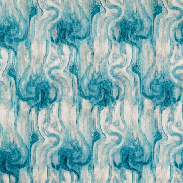 Cool teal and ivory painterly swirls with vertical brush-textured movement