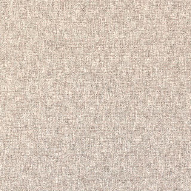 Pale blush pink woven upholstery fabric with fine vertical striations and cream flecks